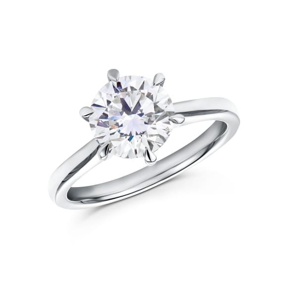 Brilliant cut diamond single stone six claws back